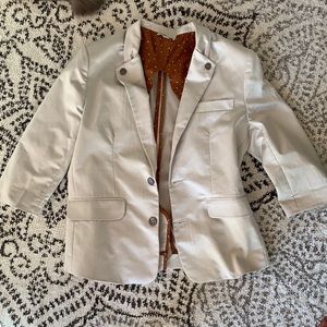 Covet White Satin Blazer Size M